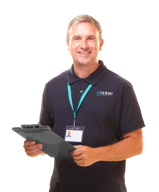 Termi technician with a job card